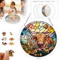 thumbnail image 2 of 83 Pieces Sun Catcher Stained Glass Acrylic Puzzle Decoration - Highland Cow Design Acrylic Puzzles Suncatcher Window Hanging for for Women Men, DIY Suncatcher Kits for Adults, 2 of 7