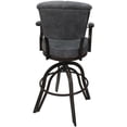 thumbnail image 2 of Miami Counter Height 26" Swivel Tilt Metal Bar Stool-Dark Gray Fabric - Brown, 2 of 3