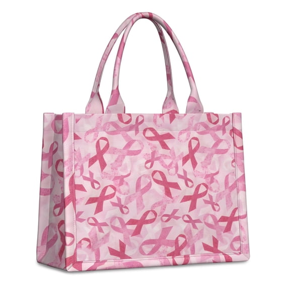 Large Capacity Tote Bag,Pink Breast Cancer Handbag Fashion Luxury Tote Bag,15.7"x13"x 5.1" Inches,Laptop Compatible