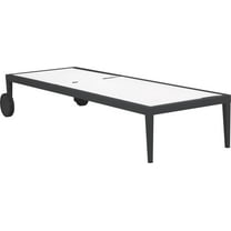 Afuera Living Contemporary Fabric Patio Mesh Chaise Lounge Chair in White