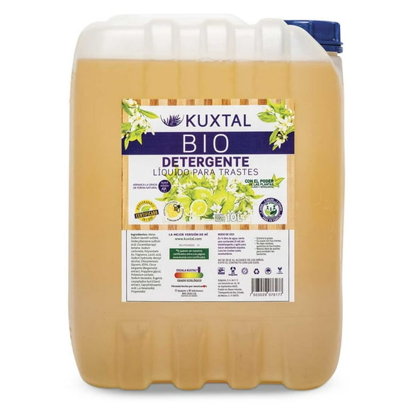 Detergente Líquido Para Trastes 10 Litros KUXTAL Biodegradable, Libre de Tóxicos.
