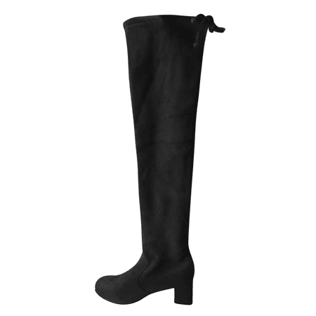 

Women S Over-The-Keen Boots Women S Boots Thigh High Boots for Women Black Boots for Women Vintage Bandage Knee High Boots Women Shoes Womens Shoes Flock 38