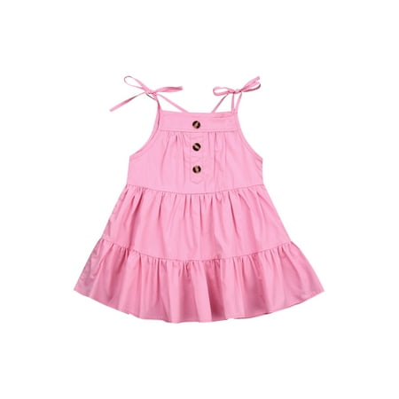 

Emmababy Girls Dress Infant s Shoulder Strap Solid Sling Layered Skirt for Children