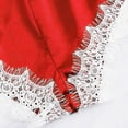 thumbnail image 7 of Xysaqa Women Lingerie Lace Satin Bodysuit Deep V Neck Teddy One-Piece Babydolls Nightwear Slim-Fit S-3XL, 7 of 7