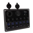 thumbnail image 1 of Boat Rocker Switch Panel, ON Off Toggle Switch Pre Wired 6 Gang Blue Backlit DC12V-24V  for Car for RV, 1 of 8