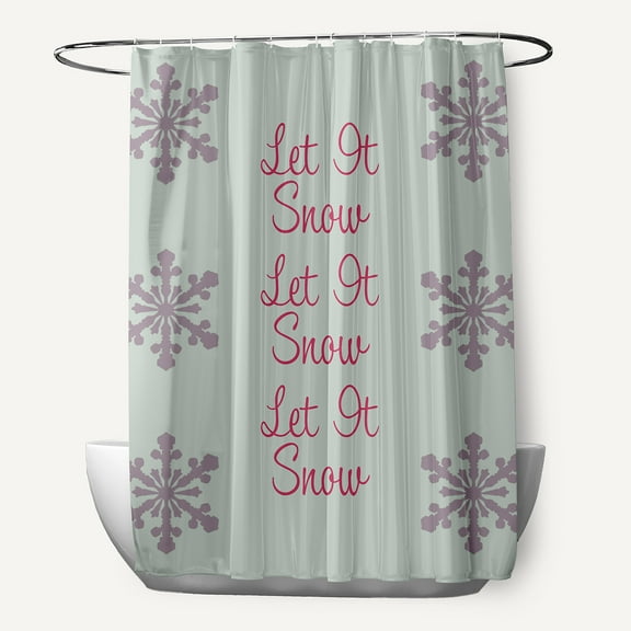Simply Daisy 70" W x 73" L Let It Snow Polyester Shower Curtain, Breezy Green [1 Ct]