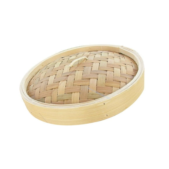 Kitchen Bamboo Steamer Basket Asian Food Dumpling Steamer 6.5inch Lid