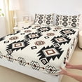thumbnail image 3 of jejeloiu Vintage Aztec Geometric Twin Sheet Sets,Boho Bohemain Geometrry Twin Fitted Sheet,White Beige Brown Flat Sheet,Super Cozy Room Decor,3 Pieces, 3 of 7