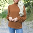 thumbnail image 2 of Viikei Womens Plus Size Tops Womens Turtlenecks Clearance Womens Long Sleeve Tops Fashion Casual Solid Knitted Long Sleeve Turtleneck Tops, 2 of 7