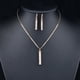 thumbnail image 5 of Conjunto de Collar y Pendientes Nikou Barra Vertical Aleación de Zinc Oro Galvanizado, 5 of 14