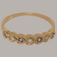 thumbnail image 6 of LBG British Made 14k Rose Gold Real Natural Opal & Amethyst Womens Eternity Ring - 33 size options - Size 8, 6 of 9