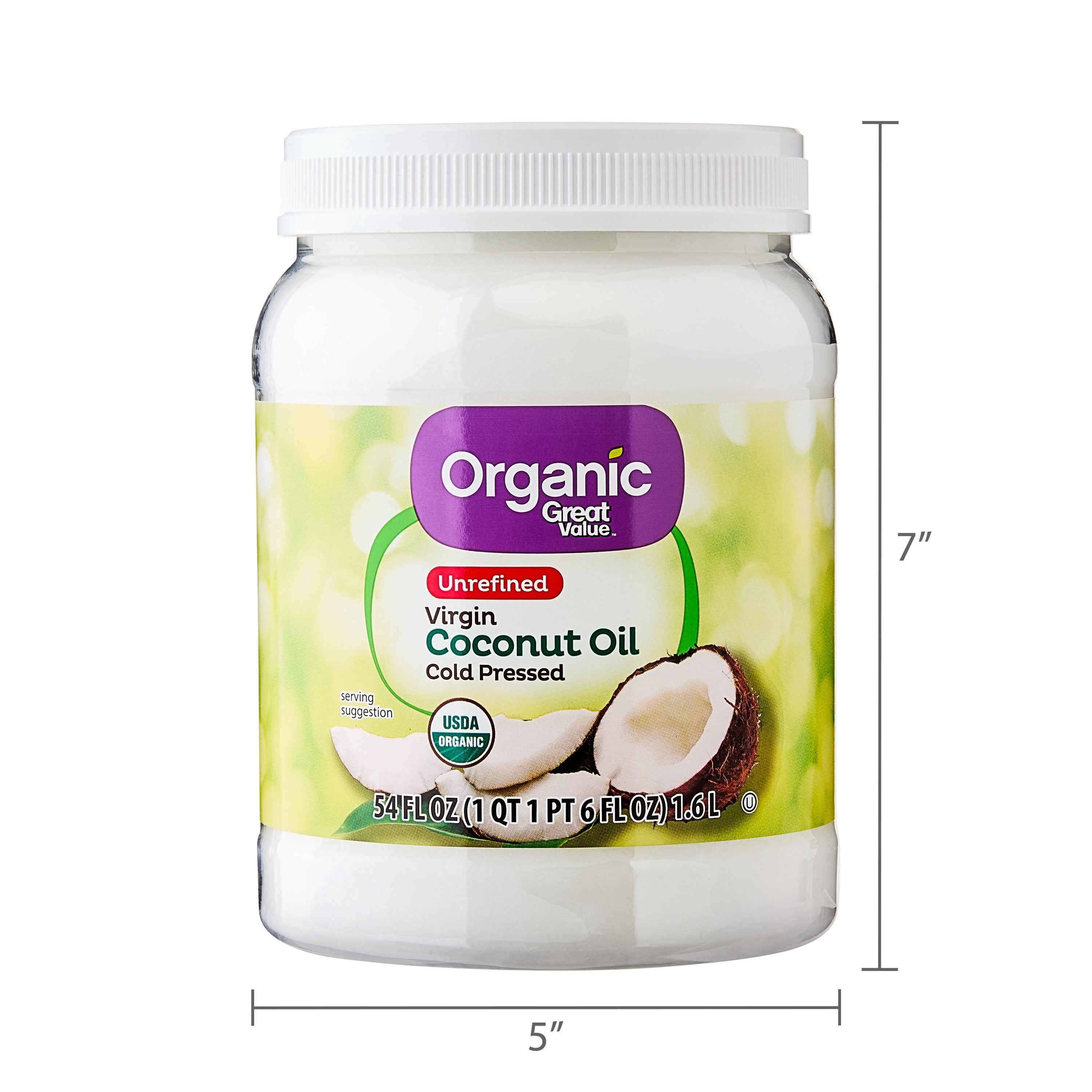 Great Value Organic Unrefined Virgin Coconut Oil, 54 fl oz