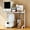 White, variant on Microwave Oven Rack, Expandable 2-Tier Twist-Lock Carbon Steel Kitchen Countertop Storage Rack with 4 Hooks, Detachable Height Adjustable Microwave Stand, Black