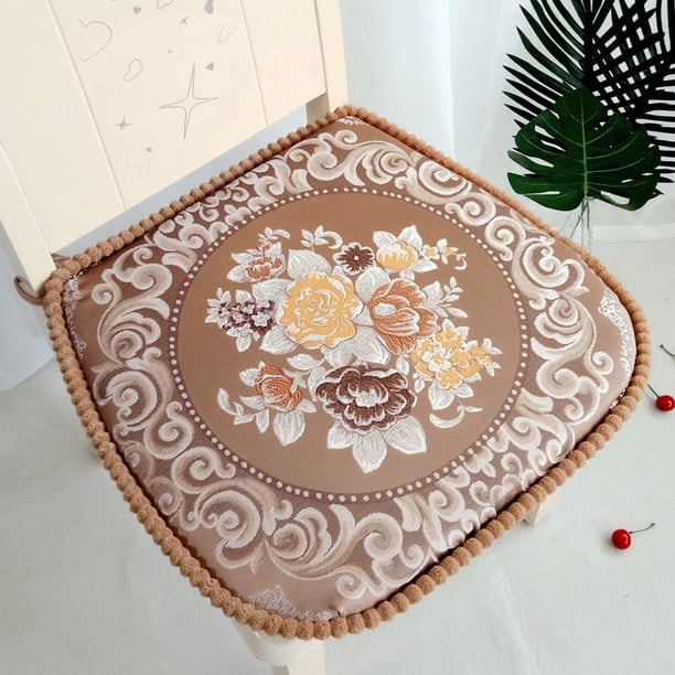 Nvzi Cojín para jardín, terraza, hogar, cocina, oficina, grueso y cómodo, 43 x 45 cm (caqui)