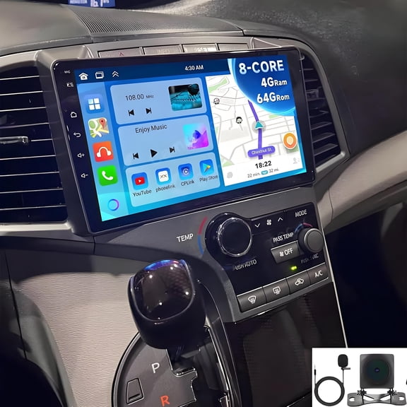 Car Radio Stereo for Toyota Venza 2008-2016 9" Android 13 Touchscreen Wireless Carplay, Car Stereo 4 64G Wifi GPS Navigation Android Auto