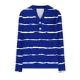 thumbnail image 5 of HLKJKLS Long Sleeve Shirts For Women Striped Button Down V Neck Long Sleeve Loose Fit Plaid Polka Tee Polyester Spandex Blue S-3Xl, 5 of 5