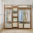 thumbnail image 4 of Closet Armable para Ropa, Ropero 5 Niveles de Madera - Mueble para Ropa con Estantes, Organizador de Abrigos, Vestidos, Zapatos, Ideal para Dormitorio y Clóset, 160x40x140 cm (Marrón), 4 of 8