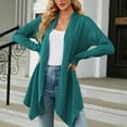 thumbnail image 2 of Fiaer Cardigan Sweaters For Women Trendy Long Sleeve Casual Loose Solid Open Front Cozy Knit Tops Green XXL, 2 of 8