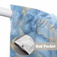 thumbnail image 2 of Light Blue Marble Kitchen Window Curtains, Swag Curtains Valance for Bedroom Living Room Bathroom, Ink Painting Art Luxury Modern Rod Pocket Window Treatment Curtain Block Drapes 2 Panels 36"x36", 2 of 9
