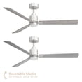 thumbnail image 3 of Slim 52in 3-Blade Smart Ceiling Fan 2700K-6000K CCT Tunable Range LED Light Kit with Remote Control and Brushed Nickel Hardware with Reversible Titanium or Wood Blades Works With iOS or Android App, 3 of 10