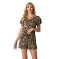 thumbnail image 6 of MINTREUS Women's Knit Pajamas Set Ruffle Sleeves Sleepwear Casual 2 Piece Pjs Soft Loungewear with Pockets, 6 of 6