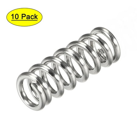 

6mm x 1mm x 15mm 304 Stainless Steel Compression Spring 37.2N Load Capacity 10Pcs