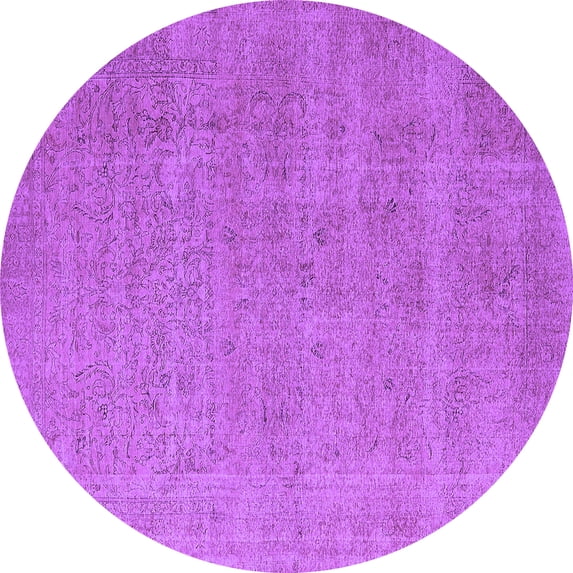 Ahgly Company Indoor Round Oriental Purple Industrial Area Rugs, 6' Round