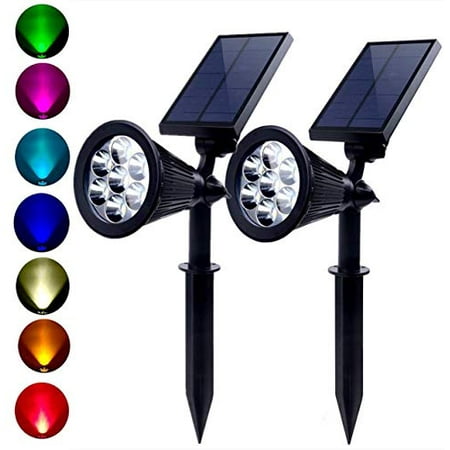 Solar Powered Spotlights 7 Color Led Landscape Lights Outdoor 2 In 1 Adjustable Auto On Off Waterproof Security Wall Lighting For Garden Patio Drivewayyard Pack Of Canada Solar Powered Spotlights 7 Color Led, Solar Outdoor Spotlights