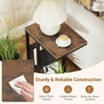 thumbnail image 4 of Patiojoy Table d'Appoint à 2 Niveaux Table de Chevet en Forme de C avec Pochette de Rangement Roulettes Verrouillables 2 Pcs, 4 of 9