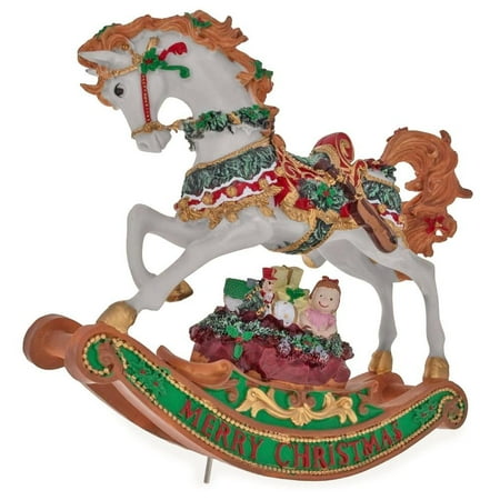 - Rocking Horse with Christmas Gifts Musical Figurine