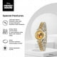 thumbnail image 4 of Reloj Disney Mickey Mouse para mujer, esfera dorada, acero inoxidable, 4 of 5