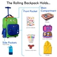 thumbnail image 3 of Mochila rodante TWISE Side-Kick Preschool para niños Dino, 3 of 7
