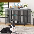 thumbnail image 7 of POAO 41"Dog Crate Furniture Foldable, No Assembly Dog Kennel Indoor for Large Dogs(35-60 lb),Dog Cage with Adjustable Bowls &Name Tag, End Table, 7 of 7
