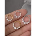 thumbnail image 6 of DESIGNICE 16G Titanium Heart Shape CZ Septum Rings Crystal Nose Ring Body Jewelry Daith Earrings Hinged Segment Helix Clicker Seamless Ring Hypoallergenic Jewelry for Her, 6 of 7