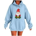 thumbnail image 2 of Mifsaly Christmas Hoodie for Women Oversized Christmas Santa Hooded Sweatshirt Long Sleeve Drop Shoulder Loose Pullover Tops with Pocket Festival Party Winter Outerwear 2025 Holiday Gifts, 2 of 4