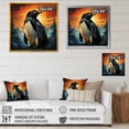 thumbnail image 4 of Designart "Icebound Penguin at Sunset III" Animals Framed Wall Art - White Penguin Bedroom Framed Canvas Wall Art, 4 of 6