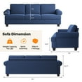 thumbnail image 6 of COPIAE 91 Inch Lawson Sofa with Extra Deep Seats Oversize, 3-Seat Sofa Couch, Couches for Living Room, Mid-Century Modern, Apartment Lounge, Blue Sofas for Living Room, 6 of 9