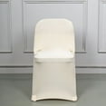 thumbnail image 3 of BalsaCircle 12 Beige Spandex Stretchable Folding Solid Chair Covers Slipcovers Wedding decorations, 3 of 8