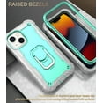 thumbnail image 6 of iPhone 13 Mini Case - Heavy Duty Hybrid Rugged Dual Layer Protective Shockproof Kickstand Cover with Ring Holder for Apple iPhone 13 Mini, F, 6 of 7