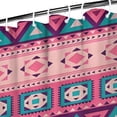 thumbnail image 3 of Pink and Teal Geometric Boho Pattern Shower Curtain 36"x72" ,Bathroom Decorative Shower Curtains Set with 12 Hooks,Modern Waterproof Washable Shower Curtain, 3 of 6