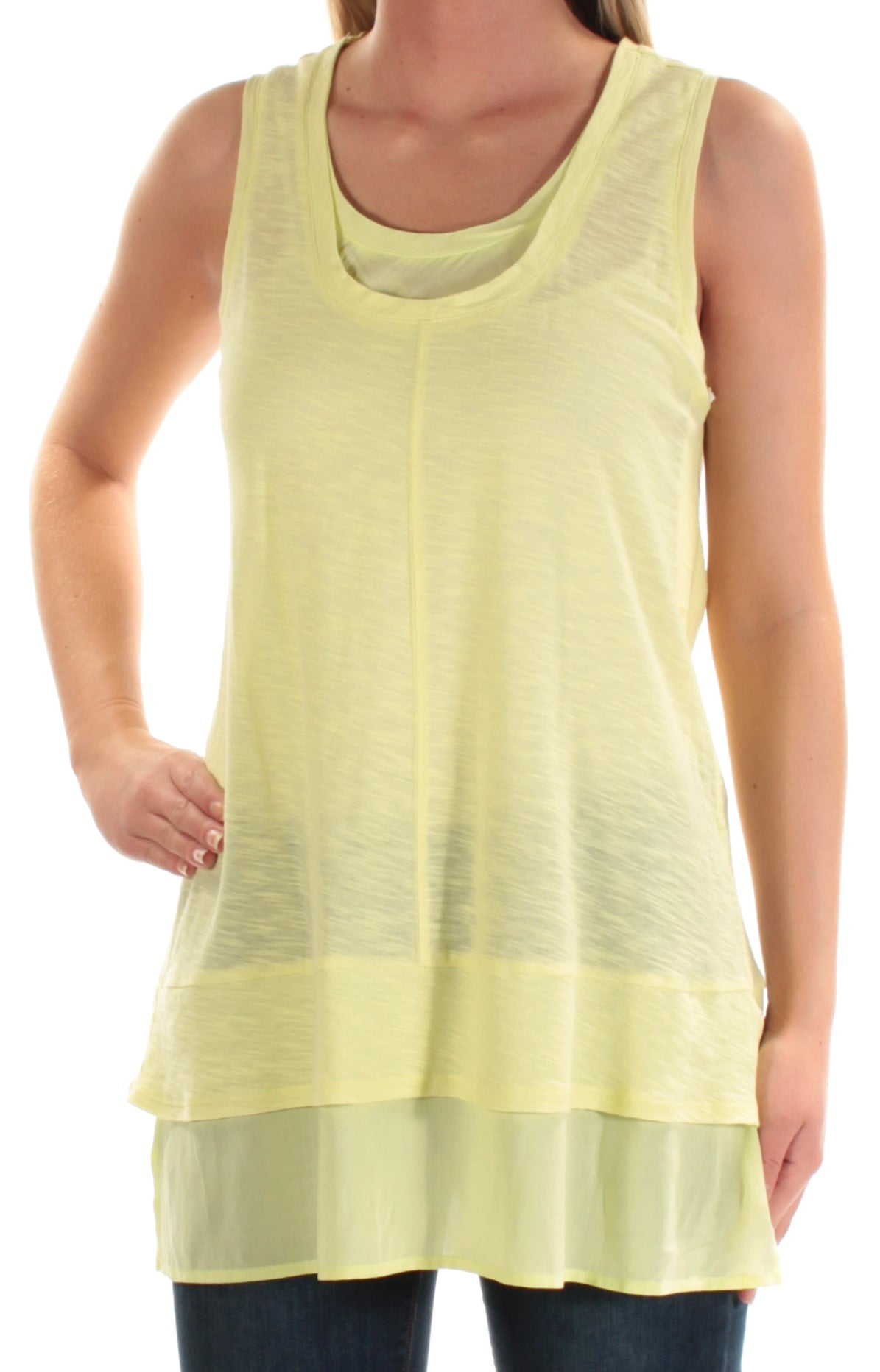 VINCE CAMUTO Womens Green Sleeveless Jewel Neck Top Size: 2XS - Walmart.com