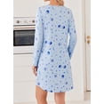 thumbnail image 3 of KISSGAL 2 Pack Nightgowns for Women Long Sleeve Nightshirts Soft Crew Neck Pajamas Dress Sleepwear ,S-XXXL, 3 of 7