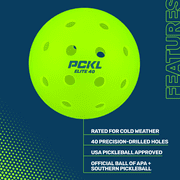 PCKL Elite-40 Pickleballs | Tournament and Competition Ball | 4 Pack | USA Pickleball Approved