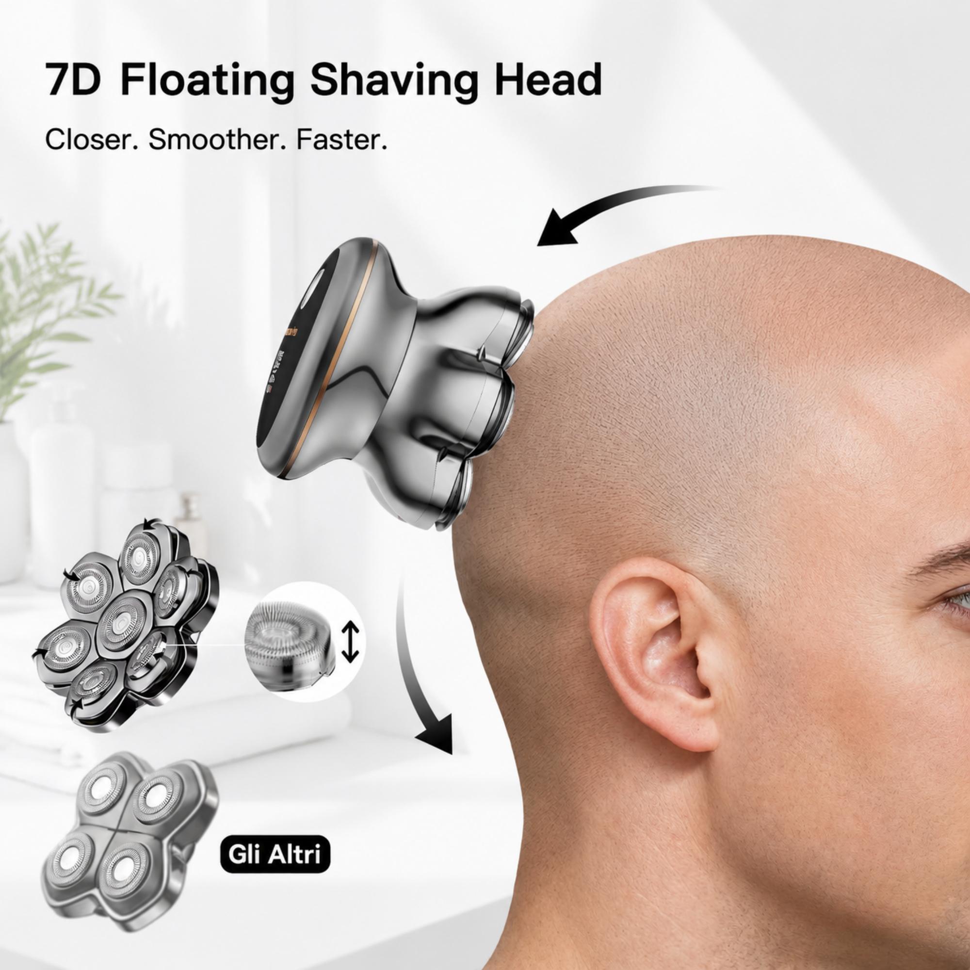 MAXGROOM Pro 7D Floating Head Bald Head Electric Shaver photo 2