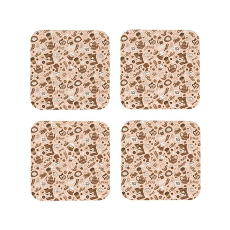 

Tideii coffee tea pots for Leather Coasters 4 Pieces Anti-fouling and Anti-scalding Decorative Coasters Suitable for Restaurants Kitchens Coffee Shops-Square