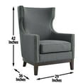 thumbnail image 2 of Steve Silver Roswell Gray Linen Accent Chair with Nailhead Trim, 2 of 8
