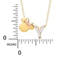 thumbnail image 4 of Disney Minnie Mouse Sterling Silver Gold Plated Cubic Zirconia Initial Pendant Necklace, 18" - Letter Y, 4 of 5