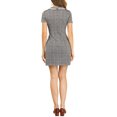 thumbnail image 3 of INSPIRE CHIC Women's Short Sleeve Contrast Collar Stretchy Casual Dress S Brown, 3 of 8