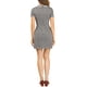 thumbnail image 3 of Vestido Casual Corto de Manga Corta con Cuello Contrastante para Mujeres Chic L Marrón, 3 of 8
