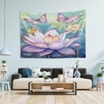 thumbnail image 7 of FREEAMG Butterflies A Lotus Tapestry Hippie Wall Hanging Tapestries Aesthetic Decorative for Living Room Bedroom Ceiling 80x60In, 7 of 7